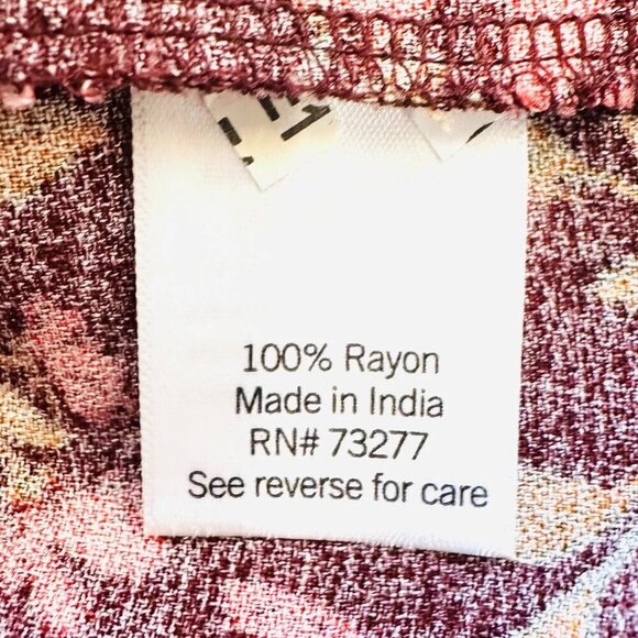 NWT SONOMA Women Long Sleeve Keyhole Neck Pullover Red Floral Shirt Plus Sz 2X - Picture 11 of 12